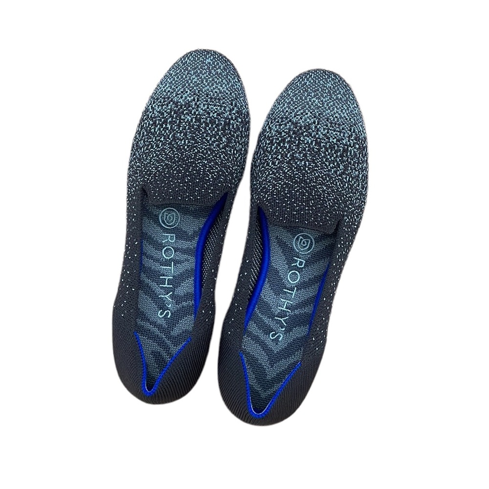 Rothy’s the Loafer Slate metallic flats size 7